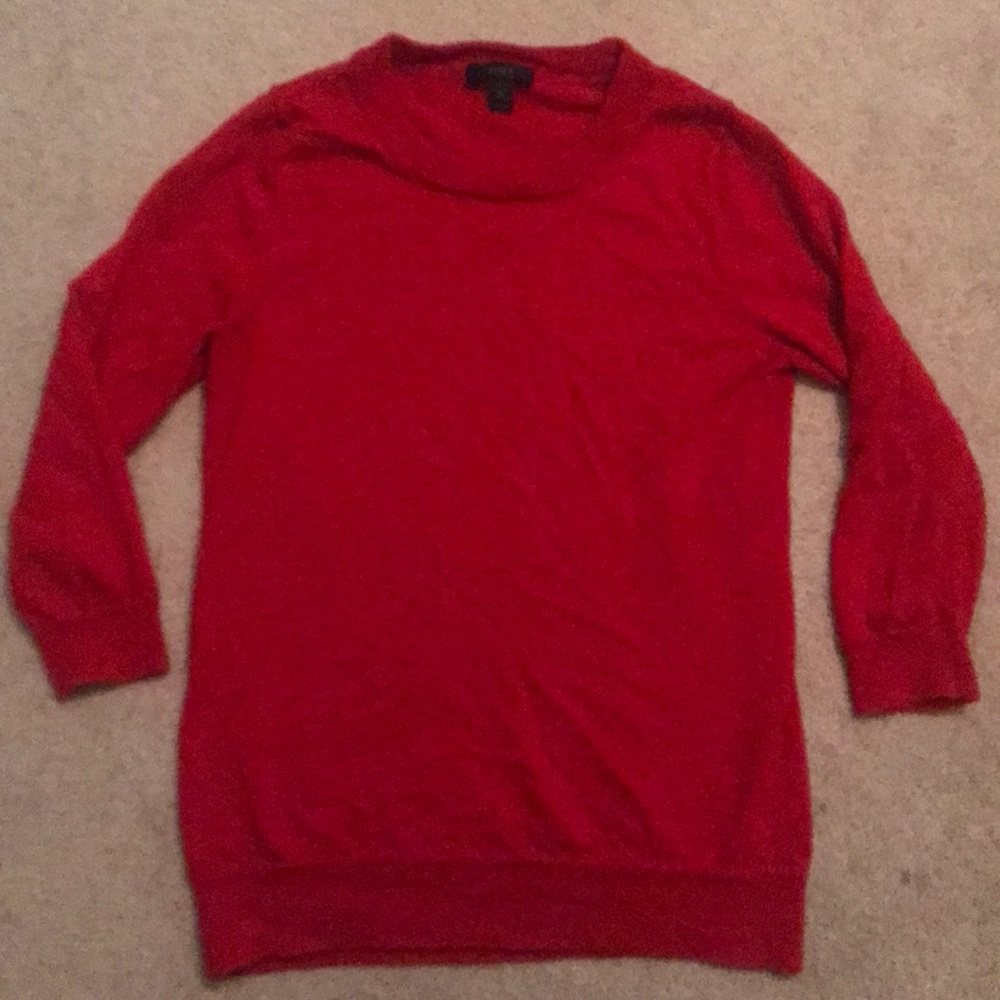 Red J Crew merino wool small sweater